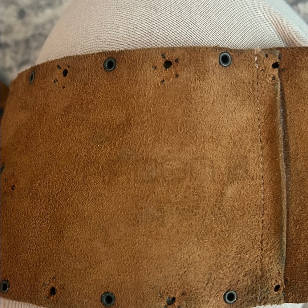 Arden B Brown Leather Belt with Gold Studs - Picture 2 of 16